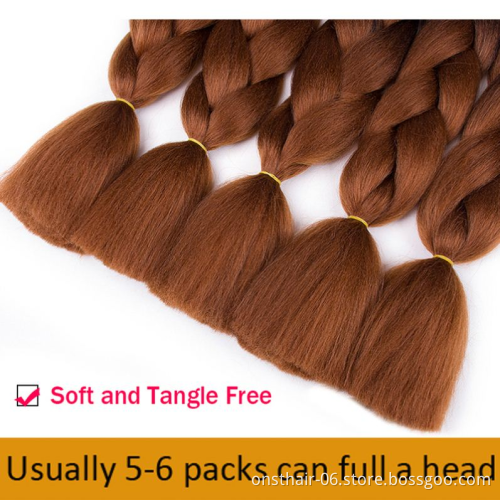 24inch Kanekalons Jumbo Braid Xpression Synthetic Hair For Braiding Extensions Hair Crochet Braids mechesd couleur
